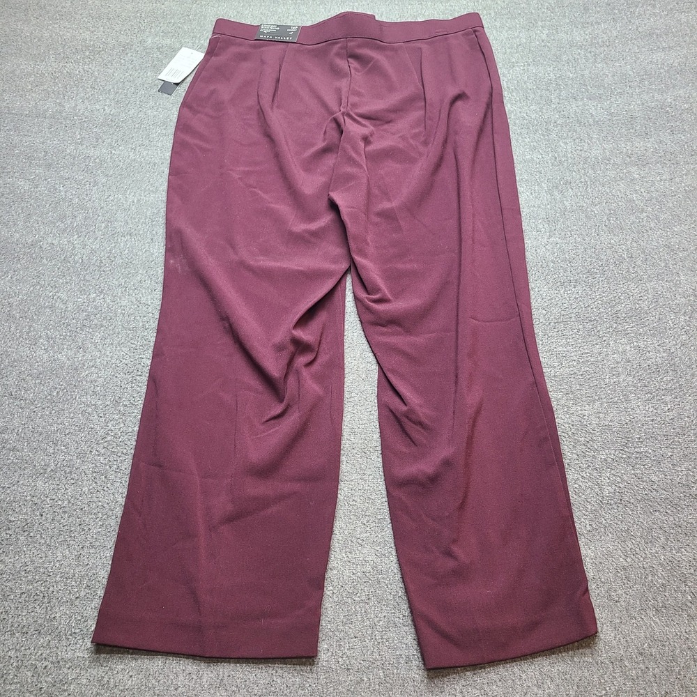 Napa Valley Womens 16PS Burgundy Pleated Wide Leg‎ Pants New With Tags
